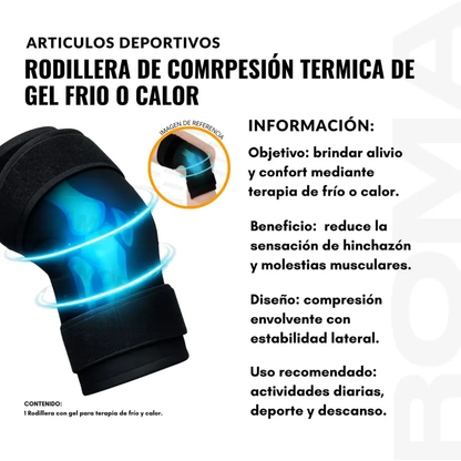 RODILLERA DE COMPRESIÓN TERMICA DE GEL FRIO Y CALOR