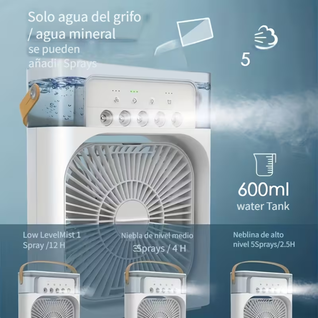 Ventilador Enfriador Humidificador Aire Led Difusor Aroma